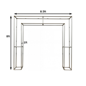 Structure de fond de scène modulaire en alliage d'aluminium, type arche double couche, 8,5 pieds de large, 8 pieds de haut, 1 pied de profondeur, à assemblage par emboîtement, pour exposition - Product Image 2