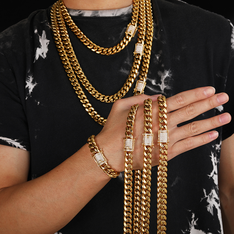 Luxury 18K PVD Gold Plated Cuban Necklace - Miami Style