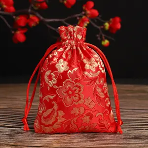 High Quality Cotton Fabric Bag With Embroidered Patterns 10*14cm Reusable Cotton Cloth Pouch For Festival Party Jewelry Gift YW