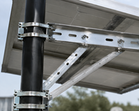 Supports photovoltaïques, système de montage solaire lesté, structure de support au sol, anodisé, résistance au vent 60 m/s, résistance à la neige