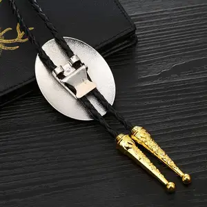 Hete Verkoop Western Cowboy Bolo Stropdas Clip Eerste Letter Abcdjmr To Z Western Bolo Stropdas Ketting Voor Mannen