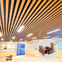Système de plafonds suspendus décoratifs en métal à lamelles en aluminium extensibles coupe-vent à effet bois