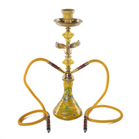 Tuyau de brûleur à mazout en verre de shisha de narguilé en forme d'aigle de style du Moyen-Orient avec double tuyau