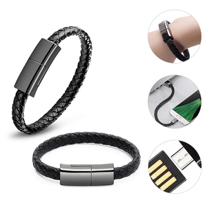 Bracelet en cuir personnalisé tendance, câble de chargeur USB, câble de charge de télé<span class=keywords><strong>phone</strong></span> portable, bracelet-câble de données - Product Image 2