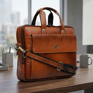Top Selling B S International BTR00142 Eco-Friendly OEM Customized Genuine Leather <b>Laptop</b> Messenger Fashionable Handmade - Product Image 1