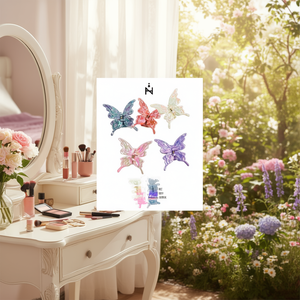 Fermaglio per capelli a forma di farfalla da 10 cm, in acrilico colorato, per donne e ragazze - Product Image 3