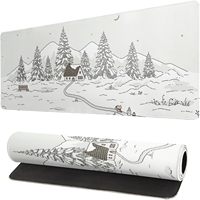 Alfombrilla de ratón para juegos blanca con contorno topográfico MIO, alfombrilla de escritorio grande XL, Base de goma antideslizante, líneas de mapa geográfico para interiores, MIO extendido