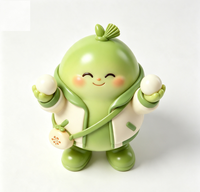 Figurine de collection personnalisée en forme de boulette de riz verte, en PVC et ABS, statue d'art fabriquée en Chine, OEM sur mesure pour la vente en gros aux marques