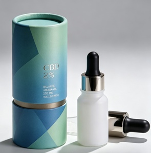 Emballage cosmétique écologique en papier ondulé doré de luxe pour huile essentielle d'aromathérapie - Product Image 1