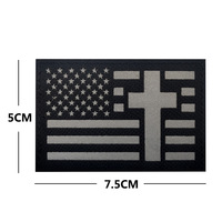 Christian Cross Ichthys bordado gancho y bucle moral parche Christian Cross Patch