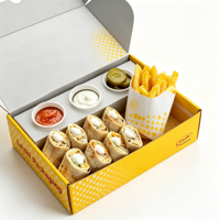 Boîte d'emballage mexicaine personnalisée à bas prix pour wraps, boîte vide en papier de qualité alimentaire pour tacos avec sauce à tremper