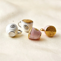 Breloque Manna Afternoon Tea Coffee Lover Charm 3D en émail, tasse à café, cupcake, acier inoxydable, pour bijoux DIY, collier