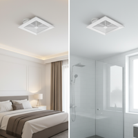 Ventilateur d'extraction mural moderne carré en ABS à haute vitesse, silencieux, avec roulement à billes, petit ventilateur électrique pour salle de bain, extraction d'air frais, OEM