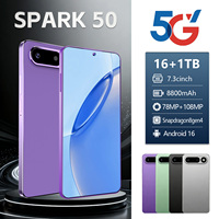 Spark 50 Versi Global 2026 Ponsel Pintar Android 5G 16GB 1TB Layar 7.3 Inci Baterai 8000mAh Prosesor Decacore Dual SIM LTE CDMA