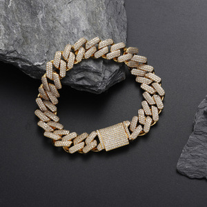 Pulsera de Cadena Cubana de 13 mm de Zirconio Completo, Estilo Industrial Pesado, para Hombre, de Moda, Lijing, Collar Tanjing - Product Image 3