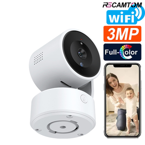 Rscamtom 3MP 실내 무빙 헤드 WIFI 카메라 휴머노이드 추적 양방향 오디오 야간 투시 CMOS 클라우드 SD 카드 저장 투야 - Product Image 1