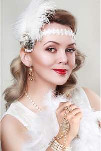 1920年代のフラッパーブレスレットリングセットギャツビーアクセサリーイミテーションパールクリスタルブレスレットアジャスタブルリング - Product Image 5