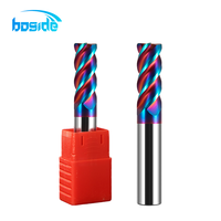 Fraise à bout en acier au tungstène 65 degrés, haute efficacité, revêtement coloré, 2/4 cannelures, ODM OEM BOSIDE