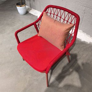 Ensemble de mobilier de loisirs confortable <span class=keywords><strong>chaise</strong></span> de jardin rouge en corde tressée pour <span class=keywords><strong>terrasse</strong></span> - Product Image 1