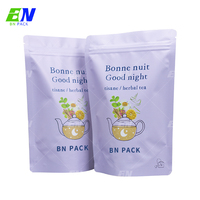 Pochette refermable à surface mate, de qualité alimentaire, recyclable, avec fermeture éclair, imprimée en gravure, logo personnalisé pour les tisanes