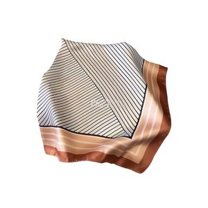 Foulard Quadrato 70x70Cm a Righe Stile Seta Accessorio Moda per Donne - Product Image 2