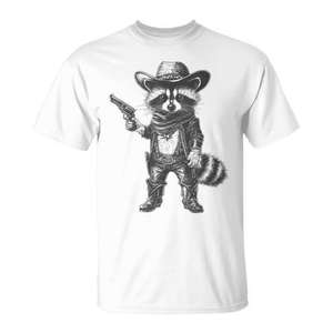 Camiseta vintage con diseño de mapache y sombrero de vaquero, estilo western, para amantes de los mapaches - Product Image 1