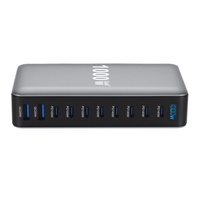 Bloc chargeur USB-C 1000W, station de charge multiport USB-C 10 ports, chargeur mural de bureau PD140W 100W GaN pour iPhone 17 Samsung