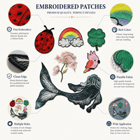 Écussons brodés personnalisés d'animaux de dessin animé, à thermocoller ou à coudre, pour vêtements d'enfants, chapeaux, sacs et accessoires vestimentaires