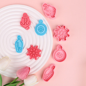 <span class=keywords><strong>Emporte</strong></span>-pièces en plastique Série <span class=keywords><strong>Marin</strong></span>, formes de dessins animés 3D, moule à biscuits imprimé pour simulation d'argile DIY - Product Image 3