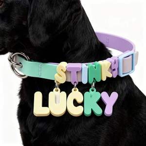 Conjunto de Correa y <span class=keywords><strong>Collar</strong></span> para Mascotas Ajustable, de Poliéster Ecológico Suave, con Hebilla, Personalizable - Product Image 1