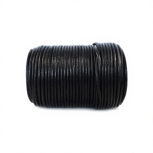Custom Color Eco-Friendly Round Leather Cords 3mm Black for DIY Jewelry <b>Making</b> Shoes Handicraft Bulk Buying - Product Image 1
