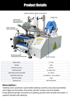Machine d'étiquetage semi-automatique pour bouteilles rondes, applicateur d'autocollants auto-adhésifs pour canettes, bières, boissons, bouteilles en plastique, bocaux en verre