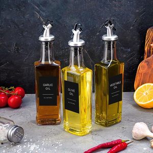 <span class=keywords><strong>50</strong></span> étiquettes autocollantes pré-imprimées pour condiments, huile et vinaigre, en papier noir mat minimaliste, rectangulaires, pour l'organisation des distributeurs d'huile - Product Image 5