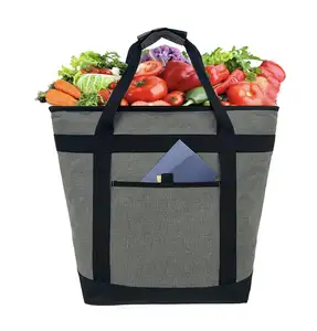 2023 Portable Convenient Waterproof Custom Fruit Beach Cooler Insulated Grocery hand Bag With Strong Zipper