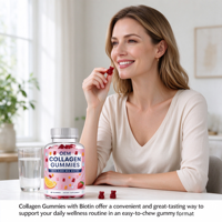 Gummies de collagène en gros pour marque privée OEM, 60 unités avec 3000mcg de biotine, complément alimentaire