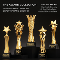 Coupe de trophée en plastique doré personnalisée EZD, vente en gros, trophées de récompense haut de gamme pour les tournois sportifs et les événements d'entreprise