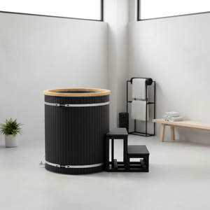 Baignoire de récupération en plastique noir 1,5 CV pour bain froid, avec revêtement en PP, idéale pour sauna, spa, hôtel, salle de sport - Product Image 1