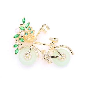 2024 nueva llegada único Jade bicicleta broche Pin decorativo lindo chica bicicleta pines <span class=keywords><strong>accesorios</strong></span> de moda joyería regalo Hijab broches divertidos - Product Image 1