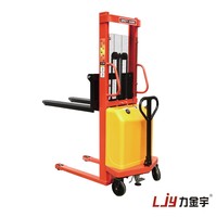 Chariot élévateur semi-électrique à palettes, capacité 1-2 tonnes, transpalette manuel avec déplaceur latéral hydraulique, pneus en polyuréthane pour allées étroites