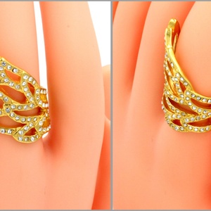 Nouvelles bagues en acier inoxydable doré et diamants de luxe pour adolescents, bijoux - Product Image 5