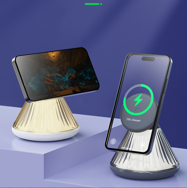 15W Adjustable Magnetic Wireless Charger for iPhone 11 12 13 14 15 16 17 Fast Charger with Night Light