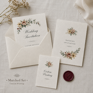Invitation de mariage personnalisée à bords festonnés, impression <span class=keywords><strong>aquarelle</strong></span> florale rétro, carte en papier avec texte personnalisé pour événement de mariage romantique - Product Image 2