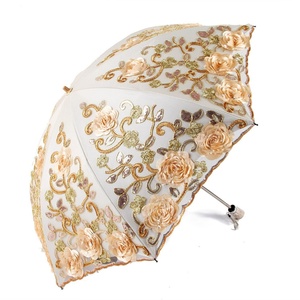 Parapluie de voyage Sunny Kinte 2025 de luxe noir enduit, coupe-vent, 34 pouces, motif fleur de rose bleue, protection UV pour la rentrée scolaire - Product Image 4