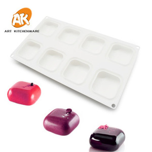 AK 8-cavità quadrato in Silicone Mousse stampo per torta nuovo per uso alimentare pasticceria utensili da cucina per forno per cioccolato gelatina di sapone - Product Image 1
