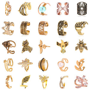 Venta al por mayor joyería de moda oro sin perforación cartílago de la oreja hueso en forma de C apilable brazalete envoltura pequeño Clip pendiente - Product Image 3