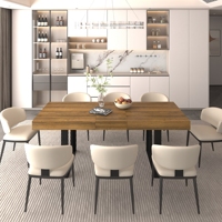 Ensemble de table à manger extensible en bois de chêne massif, design moderne, écologique, imperméable, durable, rectangulaire, 6 à 10 places