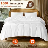 Ensemble de draps en coton égyptien 100% 1000 fils, ensemble de draps de lit queen size 4 pièces