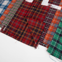 Kunden spezifische OEM mehrfarbige Patchwork-Kette Stickerei Baumwolle gemischte Flanell Langarm Designer-Shirts für Männer