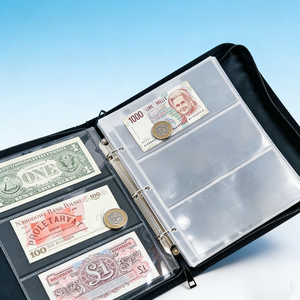 Paquete de 30 Fundas para Colección de Monedas con 180 Bolsillos y 11 Agujeros, Recambios de Álbum para Monedas de Papel de Doble Cara con 3 Bolsillos para Coleccionistas - Product Image 3