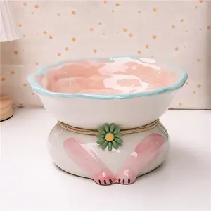 Polished Antique Finished - Durable Water Elevated Dish For Puppies Feeding Food Colorful Dog Chaozhou Xingmi Ceramic Pet Bowl